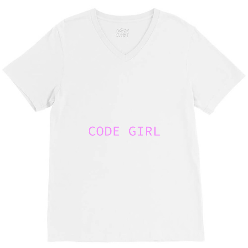 Code Girl V-neck Tee | Artistshot