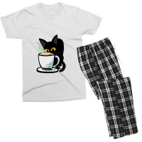 Coffee Cat Men's T-shirt Pajama Set | Artistshot