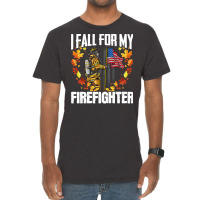 Firefighter T  Shirt Fire Rescue Autumn I Fall For My Firefighter Fire Vintage T-shirt | Artistshot