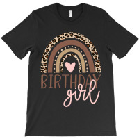 Birthday Girl Leopard Rainbow Birthday Party Family , Best Gift, Costu T-shirt | Artistshot