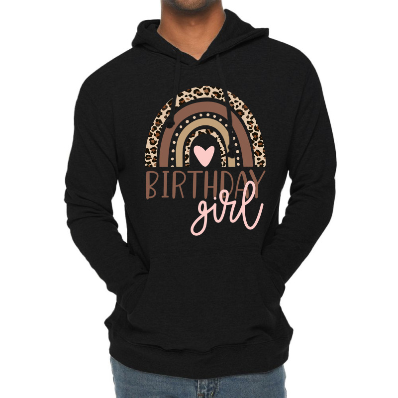 Birthday Girl Leopard Rainbow Birthday Party Family , Best Gift, Costu Lightweight Hoodie | Artistshot