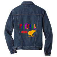 Cool Pickleball Chick Men Denim Jacket | Artistshot