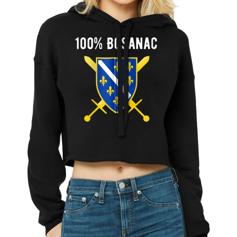 Bosnian Veteran Flag Bosnia And Herzegovina Balkan Gift Zip Hoodie Cropped Hoodie by BrandalynSaetern | Artistshot