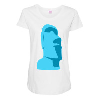 Blue Tiki Moai Easter Island Hawaiian Luau Gift Long Sleeve T Shirt Maternity Scoop Neck T-shirt | Artistshot