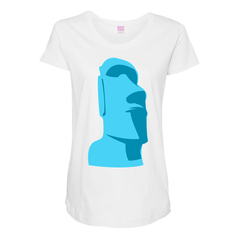 Blue Tiki Moai Easter Island Hawaiian Luau Gift Long Sleeve T Shirt Maternity Scoop Neck T-shirt | Artistshot