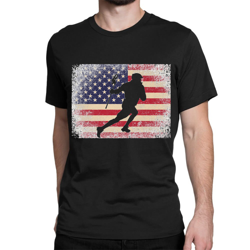 Lacrosse 4th Of July Gift American Flag Usa  Ball Stick Premium Classic T-shirt by EaglesonBonnie | Artistshot