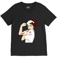 Womens Nurse Strong Woman Warrior Love Nursing T Shirt V-neck Tee | Artistshot