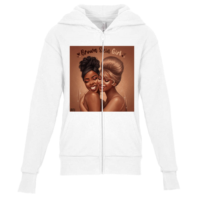 Brown Skin Girl Bey Youth Zipper Hoodie | Artistshot