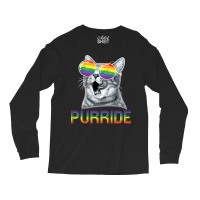 Funny Cat Gay Pride T-shirt Rainbow Sunglasses Lgbtq, Best Gift, Costu Long Sleeve Shirts | Artistshot