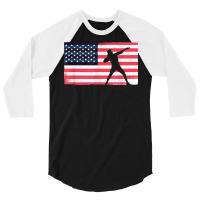 Shot Putter American Flag Usa Throw Track And Field Shot Put T Shirt 3/4 Sleeve Shirt | Artistshot