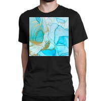 Alcohol Ink Blue Abstract Background Ocean Style Classic T-shirt | Artistshot