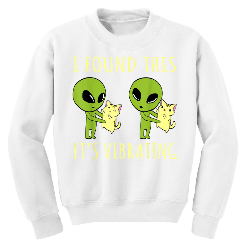 I Found This Its Vibrating Funny Alien Cat Tshirt T Shirt Youth Sweatshirt by sabadmscoastlw | Artistshot