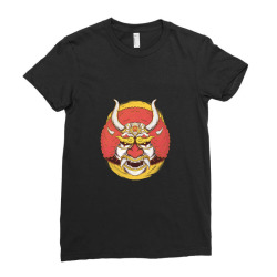 JAPANESE ONI MASK AFRO FAST FOOD Ladies Fitted T-Shirt | Artistshot