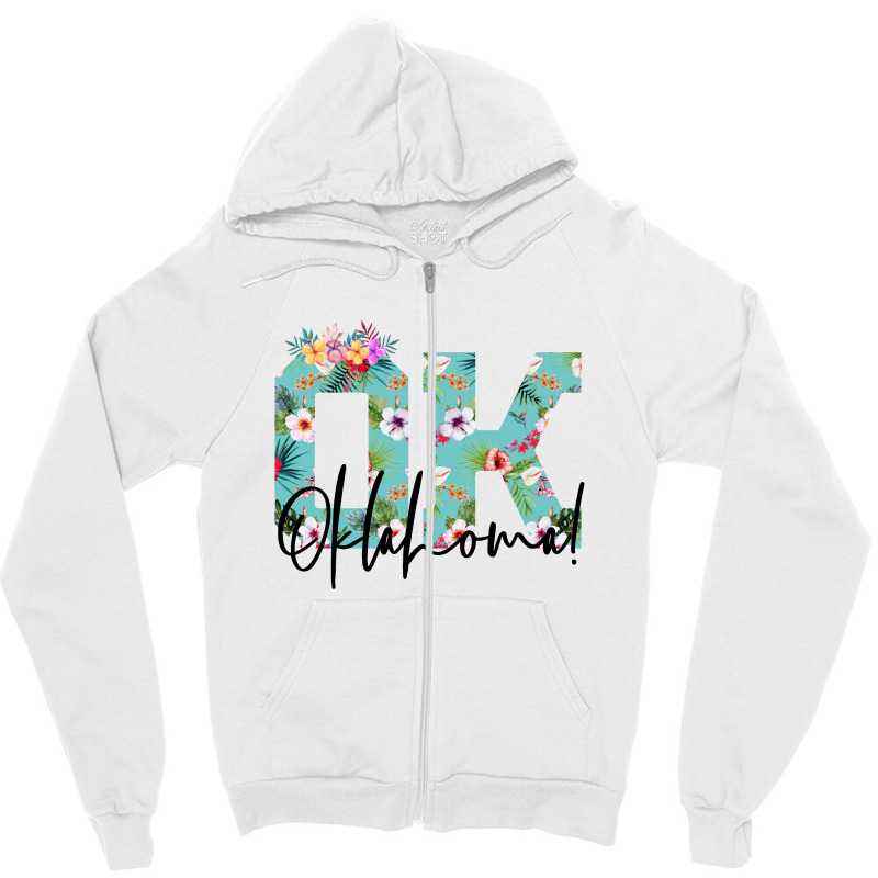 Oklahoma Floral For Light Zipper Hoodie by autlu2024 | Artistshot