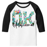 Oklahoma Floral For Light Youth 3/4 Sleeve | Artistshot