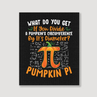 Pumpkin Pi Halloween Costume T  Shirt Funny Pumpkin Pi Halloween Costu Portrait Canvas Print | Artistshot