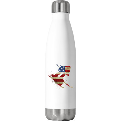 Skiing Winter Sports American Stainless Steel Water Bottle Designed By Bariteau Hannah