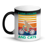 I Love Cycling And Cats Riding Bicycle Cyclist Kitty Lover Tank Top Magic Mug | Artistshot