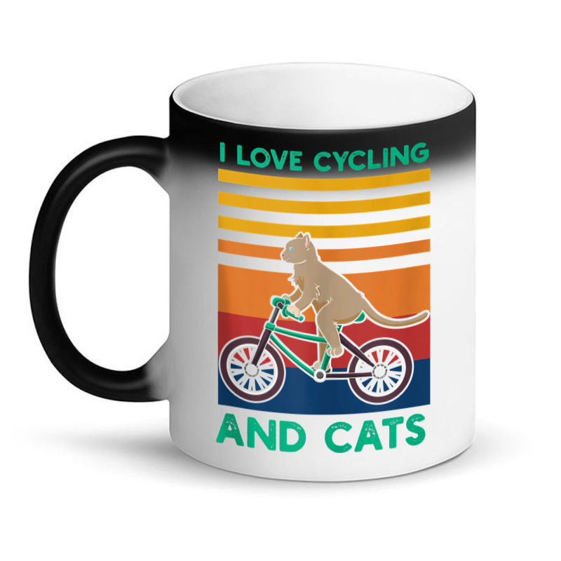 I Love Cycling And Cats Riding Bicycle Cyclist Kitty Lover Tank Top Magic Mug | Artistshot