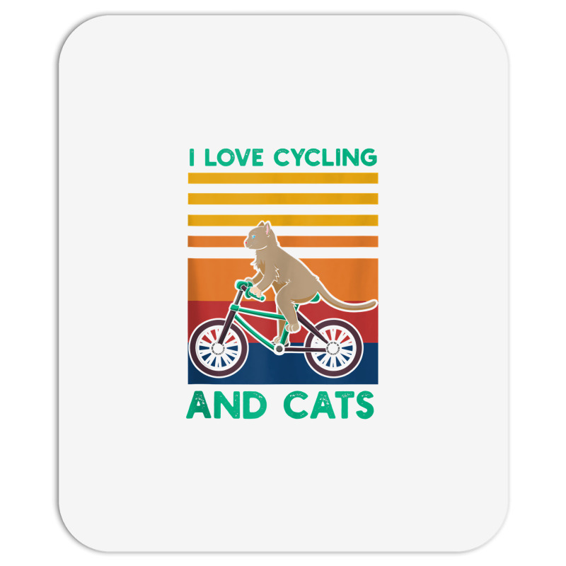 I Love Cycling And Cats Riding Bicycle Cyclist Kitty Lover Tank Top Mousepad | Artistshot