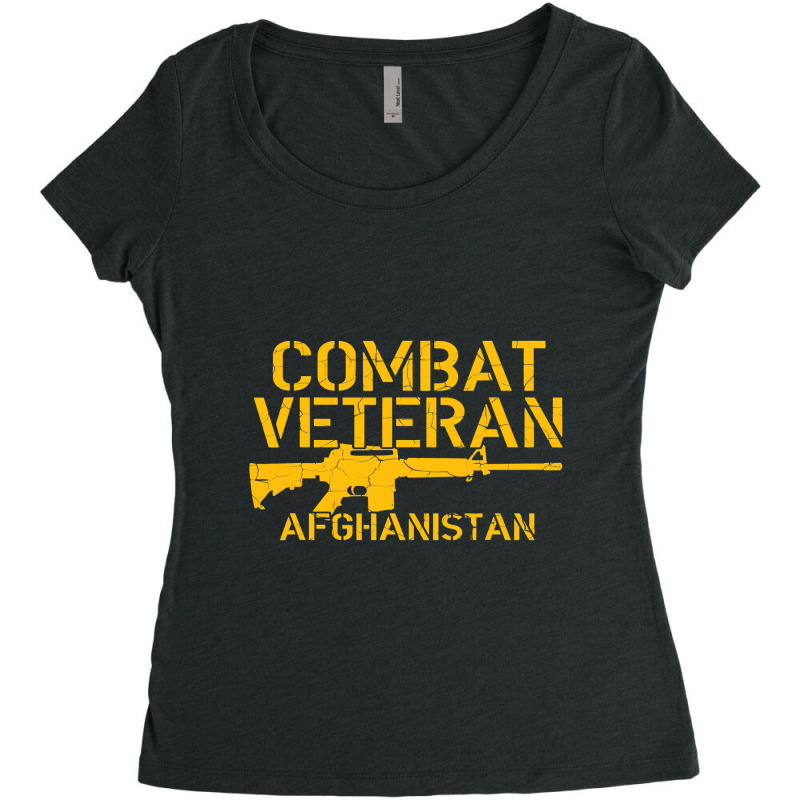 Combat Veteran Afghanistan T Women's Triblend Scoop T-shirt by DianneHenderson91 | Artistshot