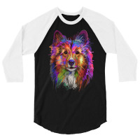 Splash Art Shetland Sheepdog T Shirt  Cute Sheltie Gifts T Shirt 3/4 Sleeve Shirt | Artistshot