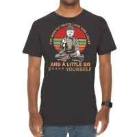 I’m Mostly Peace Love And Light And A Little Yoga Vintage T-shirt | Artistshot