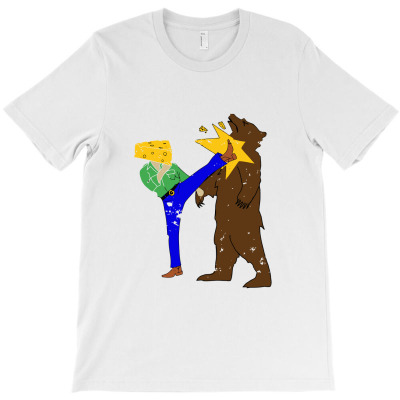 Cheesehead Karate Kick Green Bay T-shirt Designed By Bodiantem