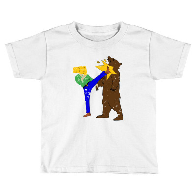 Cheesehead Karate Kick Green Bay Toddler T-shirt Designed By Bodiantem