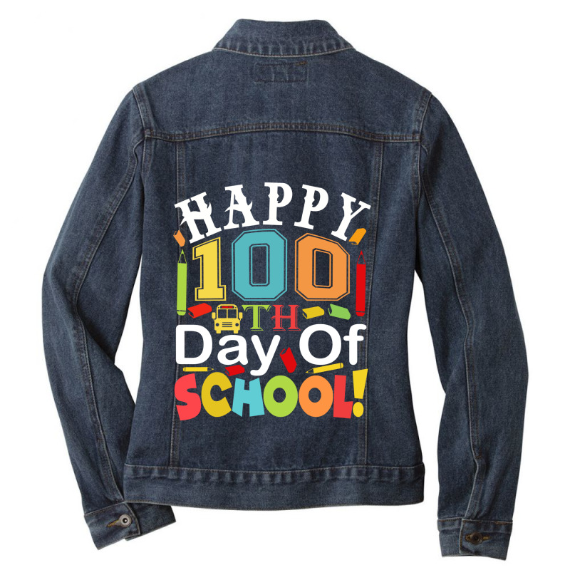 100th Day Of School Tshirt Ladies Denim Jacket by KGN CREATIVITY | Artistshot