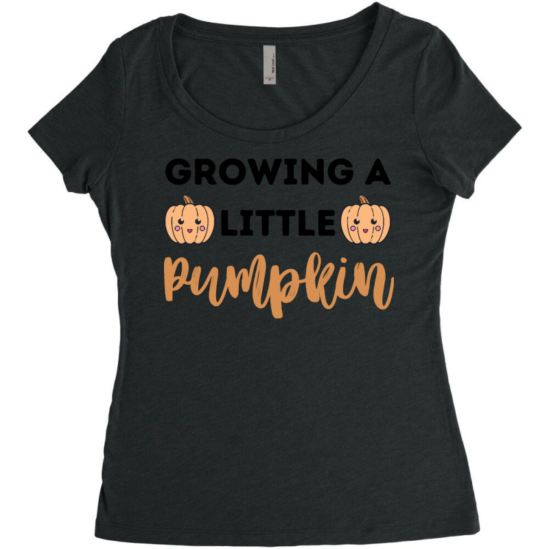 Maternity Clothes T  Shirt Growing A Little Pumpkin Shirt, Pregnancy S Women's Triblend Scoop T-shirt by honestglory | Artistshot