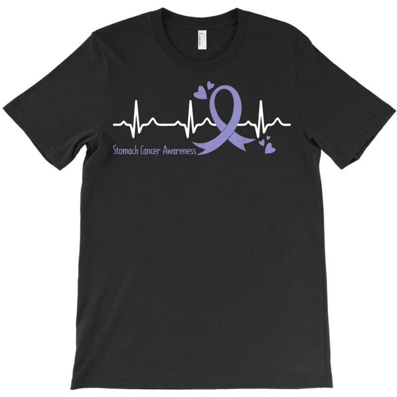 Heartbeat Periwinkle Blue Ribbon Stomach Cancer Awareness T Shirt T-shirt | Artistshot