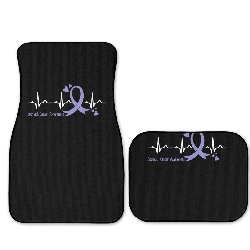 Heartbeat Periwinkle Blue Ribbon Stomach Cancer Awareness T Shirt Full Set Car Mats | Artistshot