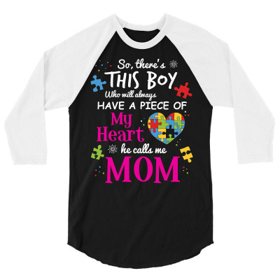 Autism Mom Have Piece Of My Heart Awareness T Shirt 3/4 Sleeve Shirt Designed By Hung