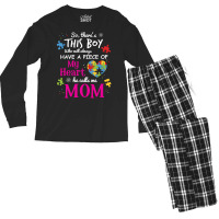 Autism Mom Have Piece Of My Heart Awareness T Shirt Men's Long Sleeve Pajama Set | Artistshot