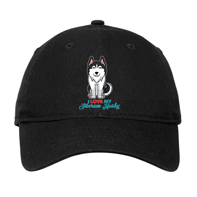 I Love My Siberian Husky For Lovers Of Huskies Premium Adjustable Cap by WirtzRichard | Artistshot