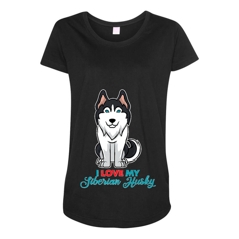 I Love My Siberian Husky For Lovers Of Huskies Premium Maternity Scoop Neck T-shirt by WirtzRichard | Artistshot