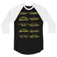 Steel City Of Pittsburgh Bridges 412   Black And Yellow Pgh T Shirt 3/4 Sleeve Shirt | Artistshot