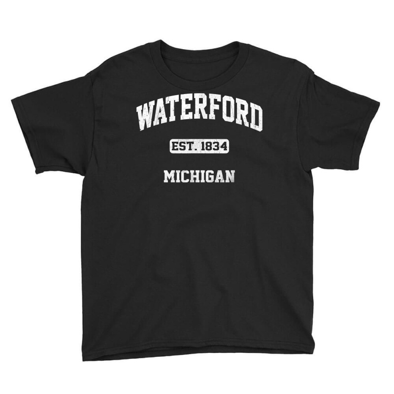 Waterford Michigan Mi Vintage State Athletic Style T Shirt Youth Tee | Artistshot