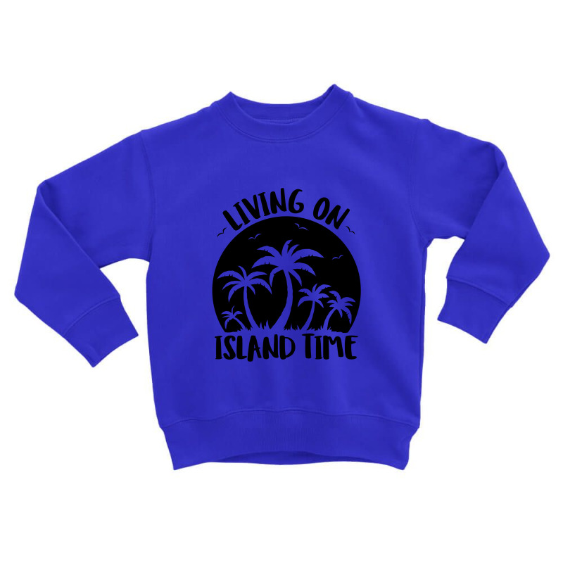 Living On Island Time Palm Trees And Sunset Black Toddler Sweatshirt by satekiong | Artistshot