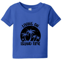 Living On Island Time Palm Trees And Sunset Black Baby Tee | Artistshot