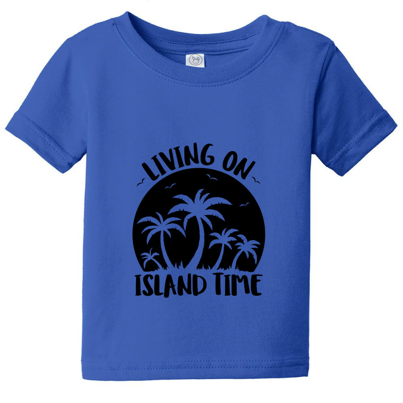 Living On Island Time Palm Trees And Sunset Black Baby Tee by satekiong | Artistshot