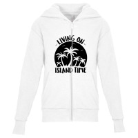 Living On Island Time Palm Trees And Sunset Black Youth Zipper Hoodie | Artistshot