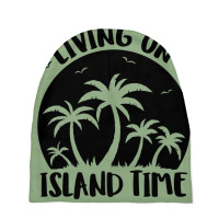 Living On Island Time Palm Trees And Sunset Black Baby Beanies | Artistshot