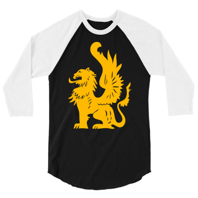 Griffin Griffon Gryphon 3/4 Sleeve Shirt Designed By Mdk Art