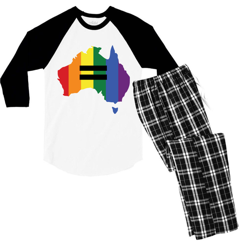 Lgbt Equality Australia Men's 3/4 Sleeve Pajama Set by yurajagung | Artistshot