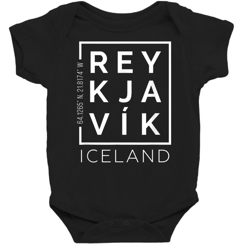 Stylish Reykjavik Iceland City Coordinates Souvenir T Shirt Baby Bodysuit by ToanJeiza | Artistshot