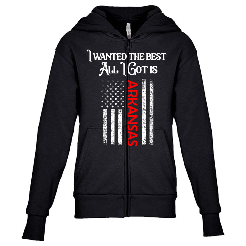 Arkansas City Usa Flag Shirt Youth Zipper Hoodie by cogentprint | Artistshot