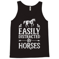 Horse Girl Easily Distracted By Horses Horseback Riding Farm T Shirt Tank Top | Artistshot