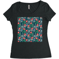 Floral Meadow In Red Women's Triblend Scoop T-shirt | Artistshot